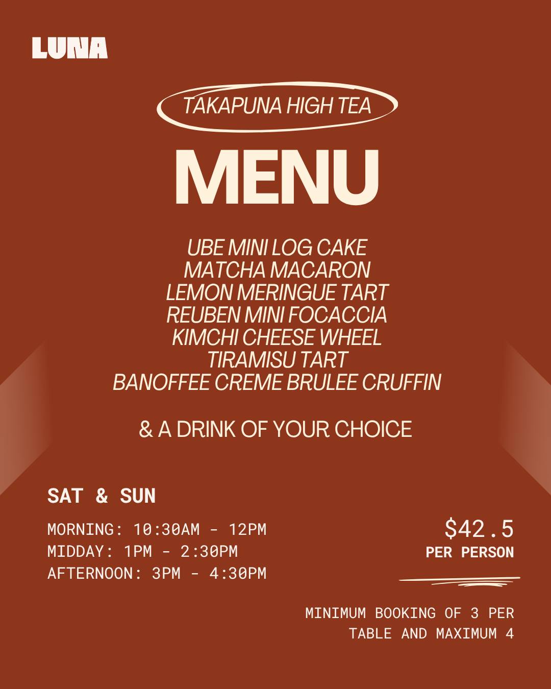 High Tea at Takapuna - Saturday 18 October 2025
