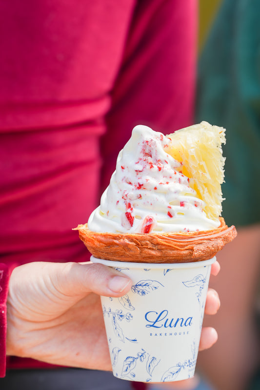 Savor the Season: Luna Bakehouse's Candy Cane Croissant Cones Bring Festive Delight to Auckland!