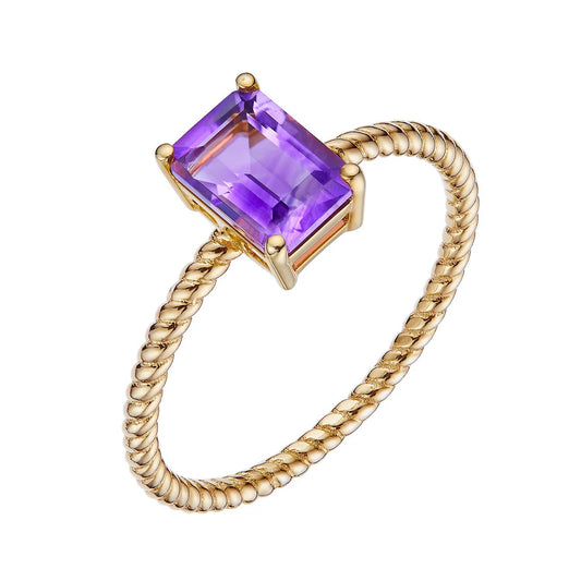 Sweetheart Gift Box - Step Cut Amethyst Ring