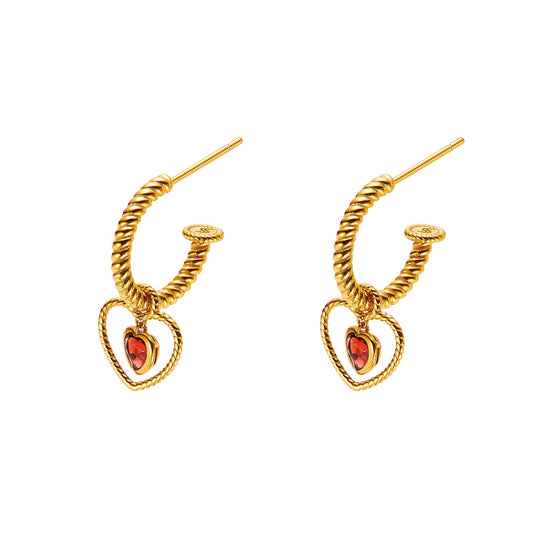 Indulgence Gift Box – Lover's Eyes Earrings with Garnet Pendant