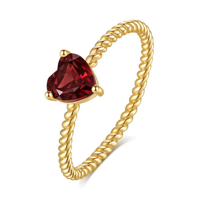 Sweetheart Gift Box - Single Heart-shaped Garnet Solitaire