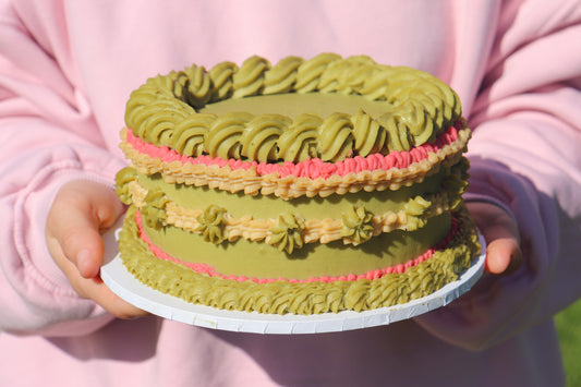 Matcha and Raspberry Delight Cake